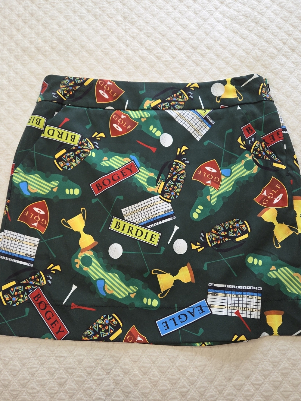 LOUDMOUTH Ladies Golf Skort Size 4 Golf Tournament Novelty Print